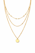 Golden layered disc necklace